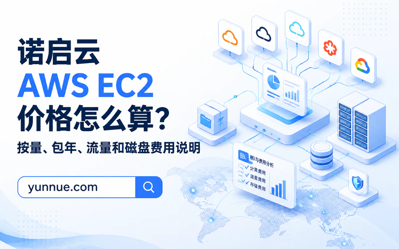 云数据中心内的GPU服务器机柜、AI训练界面和全球网络节点示意图